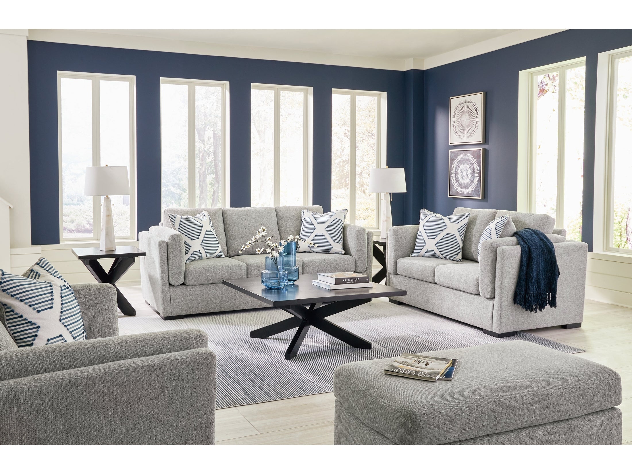 Evansley Sofa, Loveseat, Oversized Chair and Ottoman