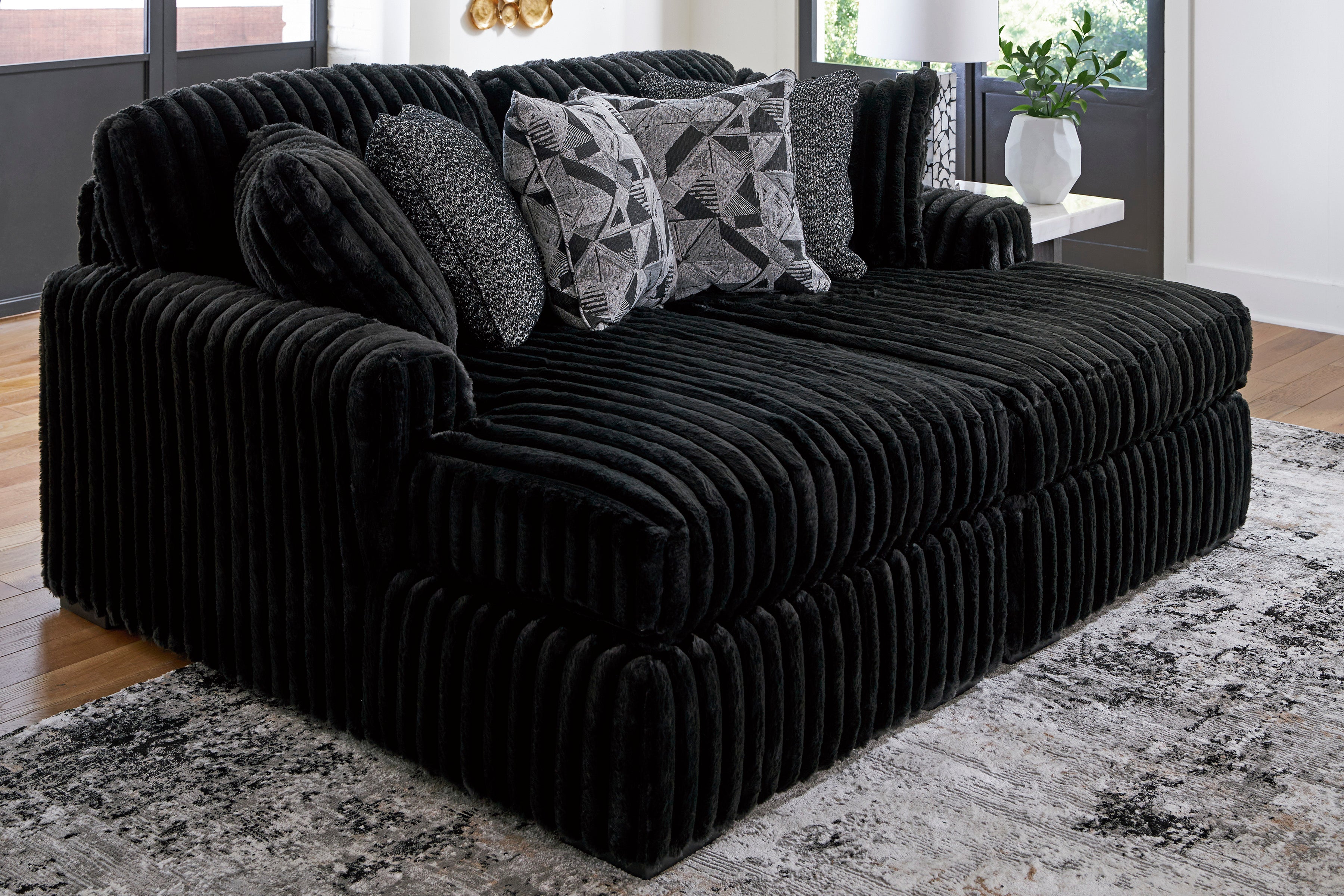 Midnight-Madness Onyx Corduroy Modular Sectional Units - Create your own Style