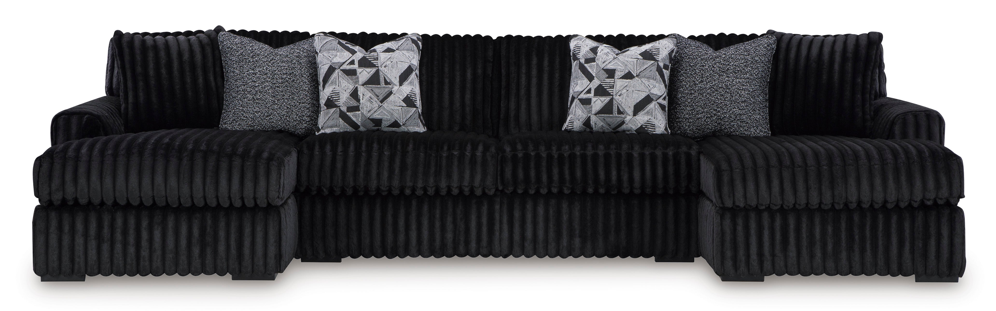 Midnight-Madness Onyx Corduroy Modular Sectional Units - Create your own Style
